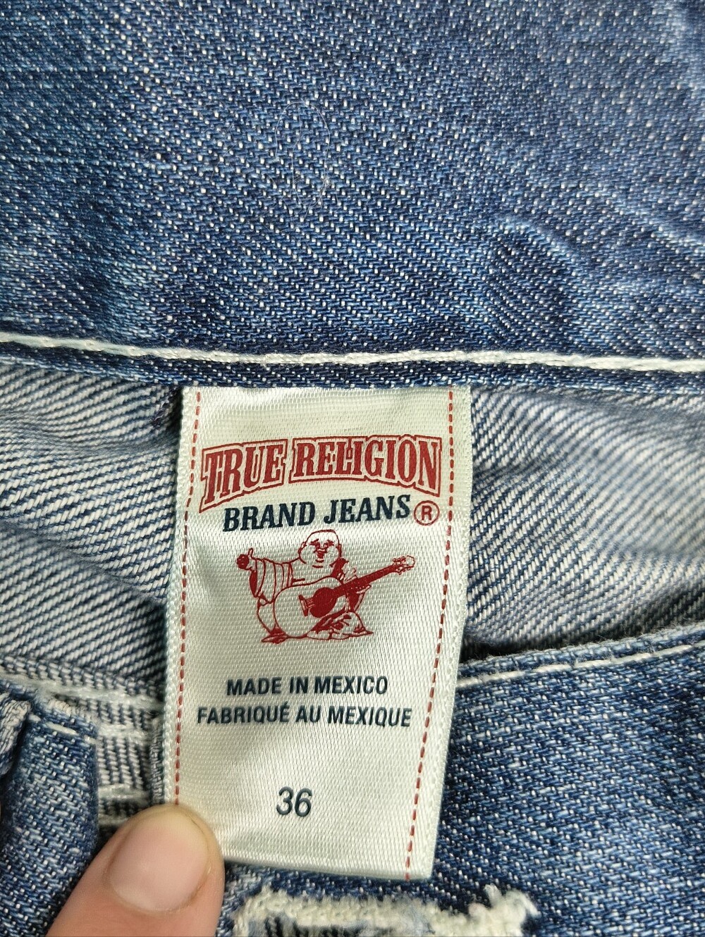 True Religion Men's Straight Leg Mid Wash Jeans Size 36 - Picture 6 of 8